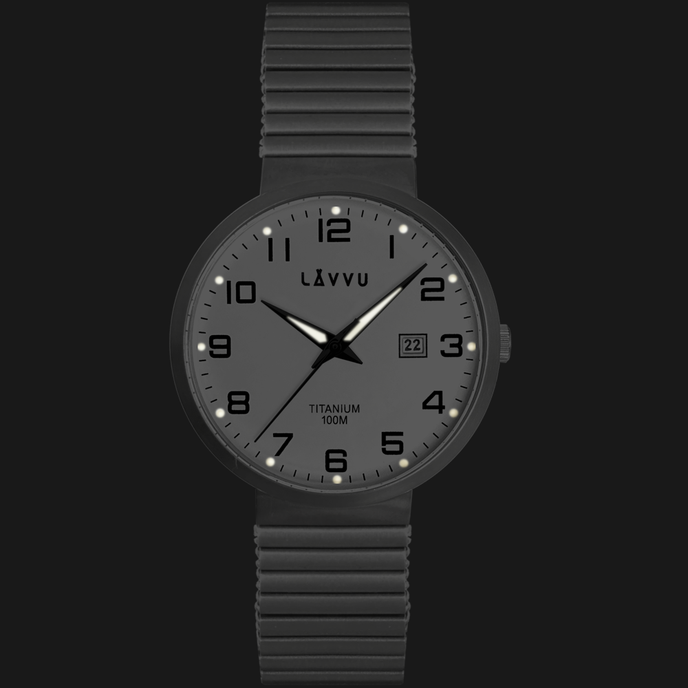 LAVVU Titanové pružné hodinky s vodotěsností 100M LAVVU LUNDEN Blue LWM0221