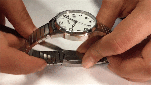 Pánské pružné hodinky LAVVU STOCKHOLM Big Gold LWM0025 s natahovacím páskem