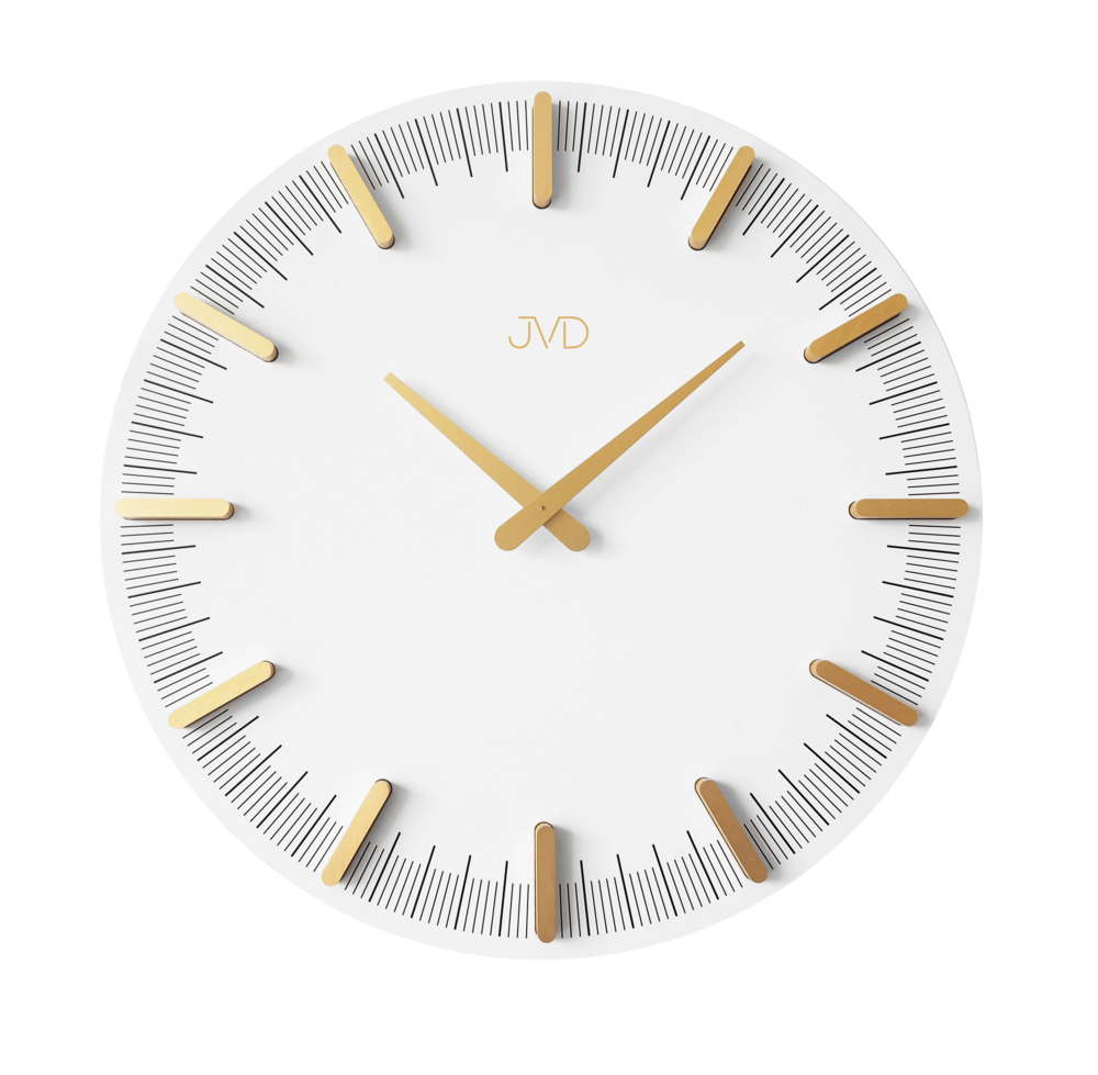 JVD Bílé designové minimalistické bílé hodiny JVD HC401.1