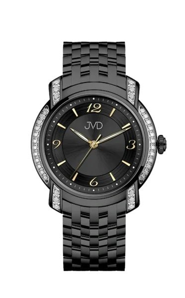 JVD Dámské náramkové černé elegantní šperkové hodinky JVD JG1042.4