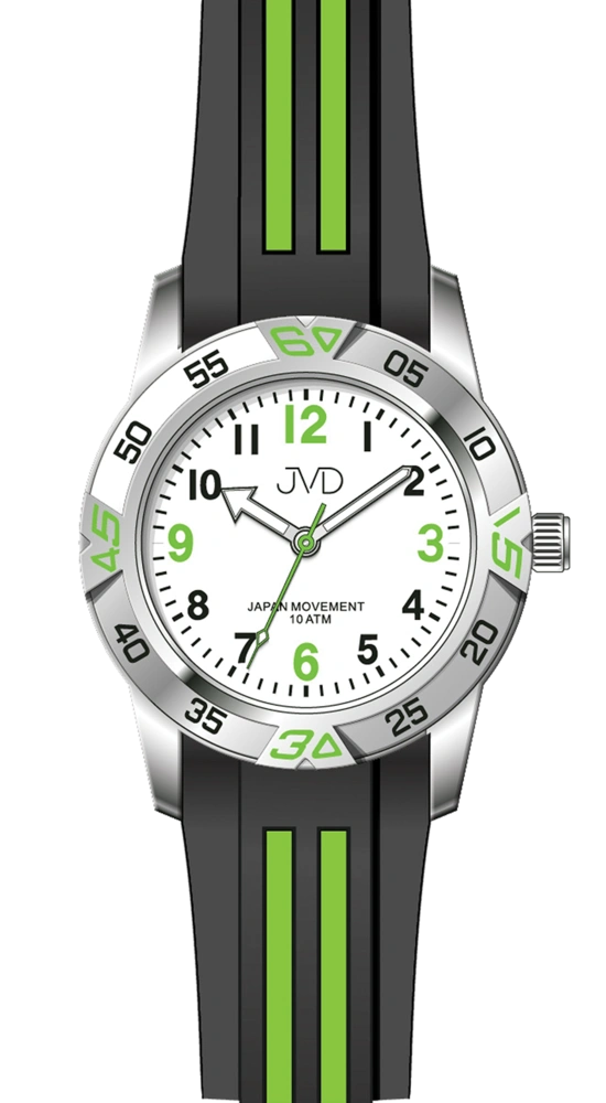 JVD Sportovní odolné dětské chlapecké vodotěsné hodinky JVD J7187.4 - 10ATM