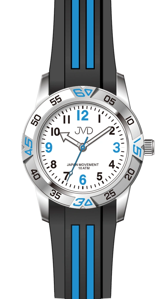 JVD Sportovní odolné dětské chlapecké vodotěsné hodinky JVD J7187.8 - 10ATM