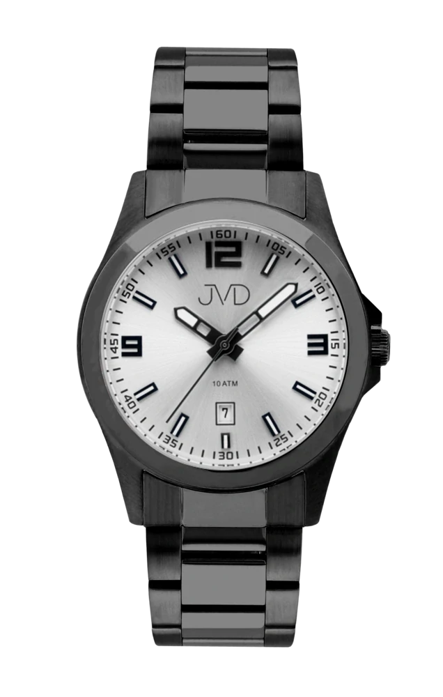 Černé vodotěsné náramkové pánské hodinky JVD steel J1041.23 - 10ATM