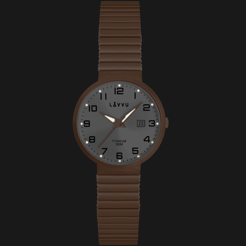 LAVVU Titanové pružné hodinky s vodotěsností 100M LAVVU LUNDEN Small Rose Gold LWL5042