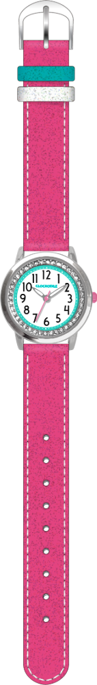 CLOCKODILE Růžové třpytivé dívčí dětské hodinky se kamínky CLOCKODILE SPARKLE CWG5120