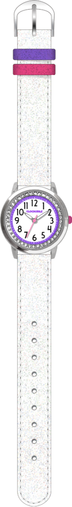 CLOCKODILE Bílé třpytivé dívčí dětské hodinky se kamínky CLOCKODILE SPARKLE CWG5121