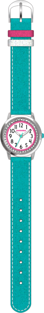 CLOCKODILE Tyrkysové třpytivé dívčí dětské hodinky se kamínky CLOCKODILE SPARKLE CWG5122