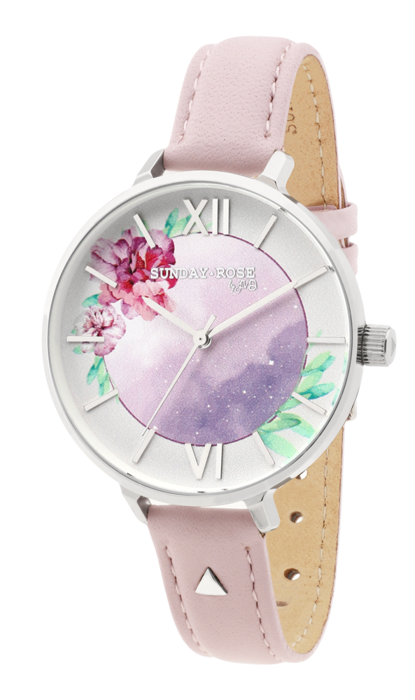 SUNDAY ROSE Dámské luxusní designové hodinky SUNDAY ROSE Enchanted Early Sunrise Leather SUN-E02