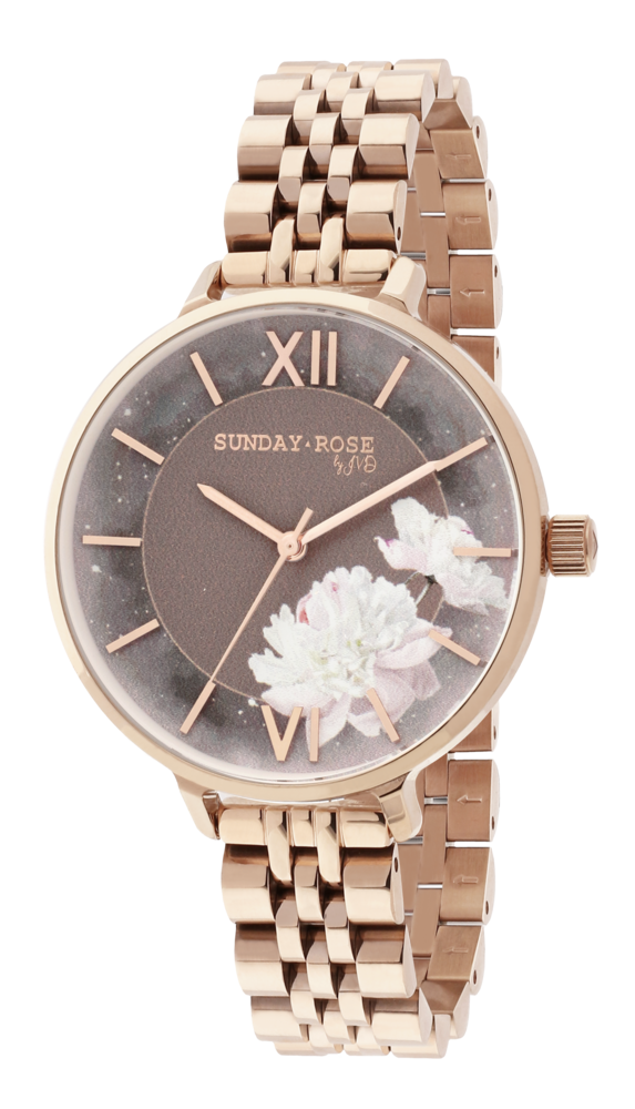 SUNDAY ROSE Dámské luxusní designové hodinky SUNDAY ROSE Enchanted Rosy Sunset SUN-E03