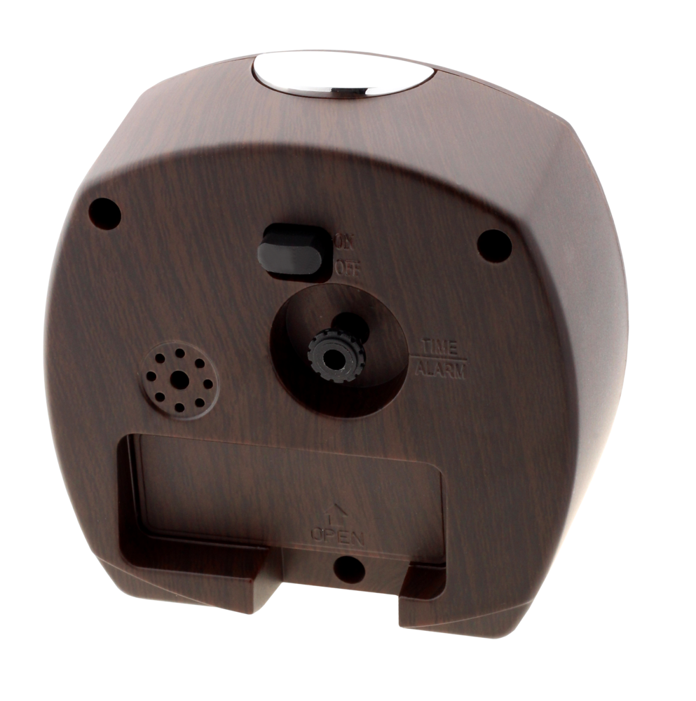 Tichý netikající moderní analogový budík v imitaci dřeva JVD SRP402.4