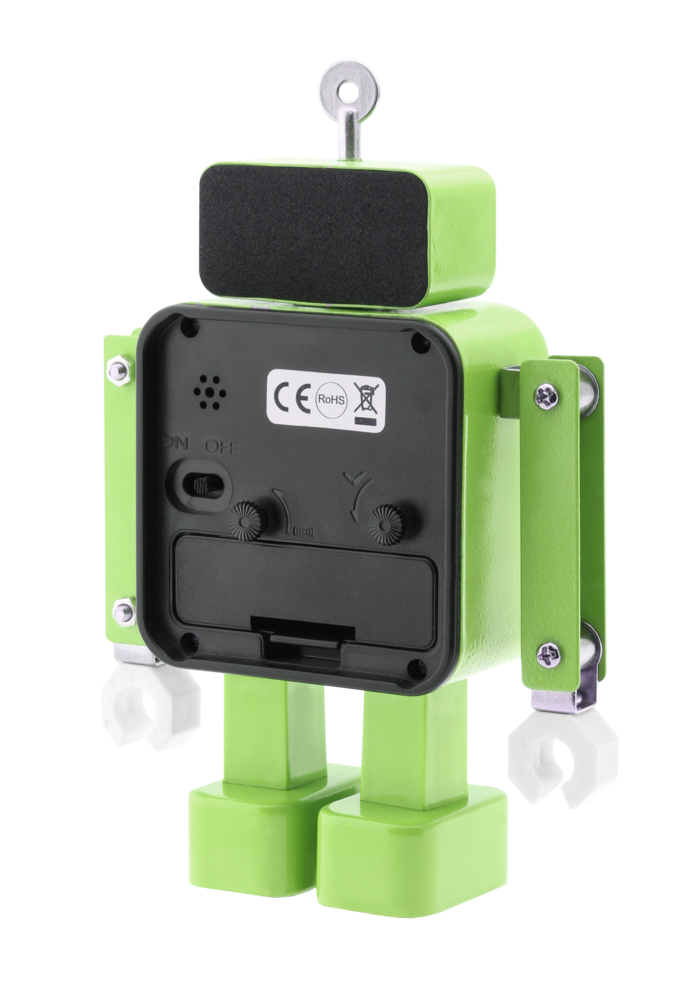 JVD Tichý zelený netikající dětský budík JVD ROBOT SRP2305.1