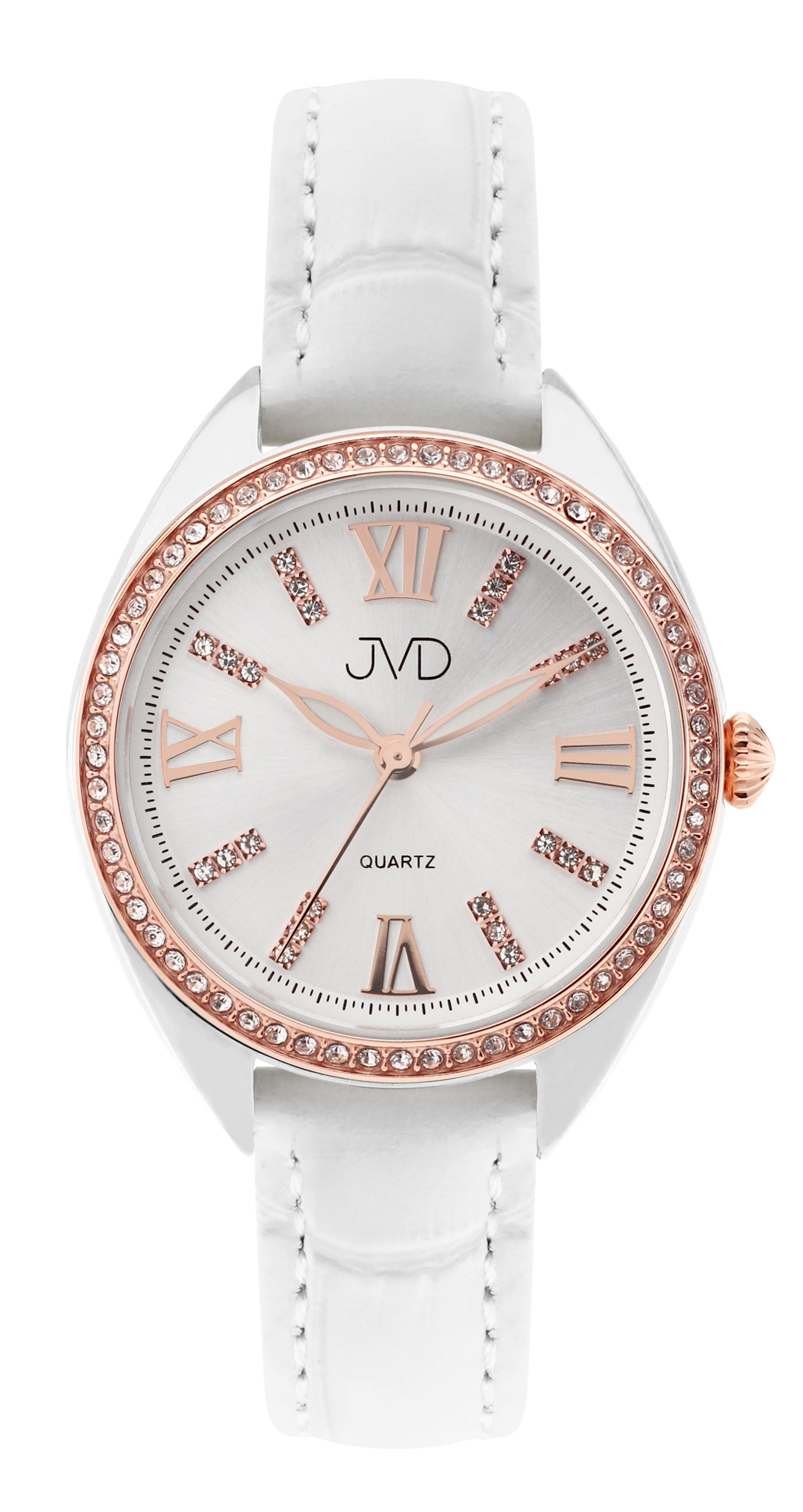 JVD Bílé dámské elegantní šperkové hodinky JVD JG1028.2