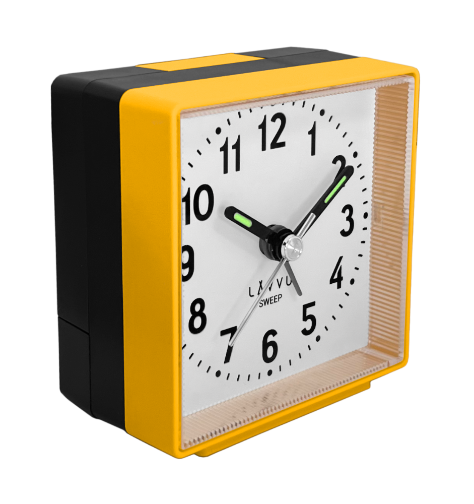 LAVVU Žlutý tichý budík SWEEP s plynulým chodem - 3 ROKY ZÁRUKA! LAS3015