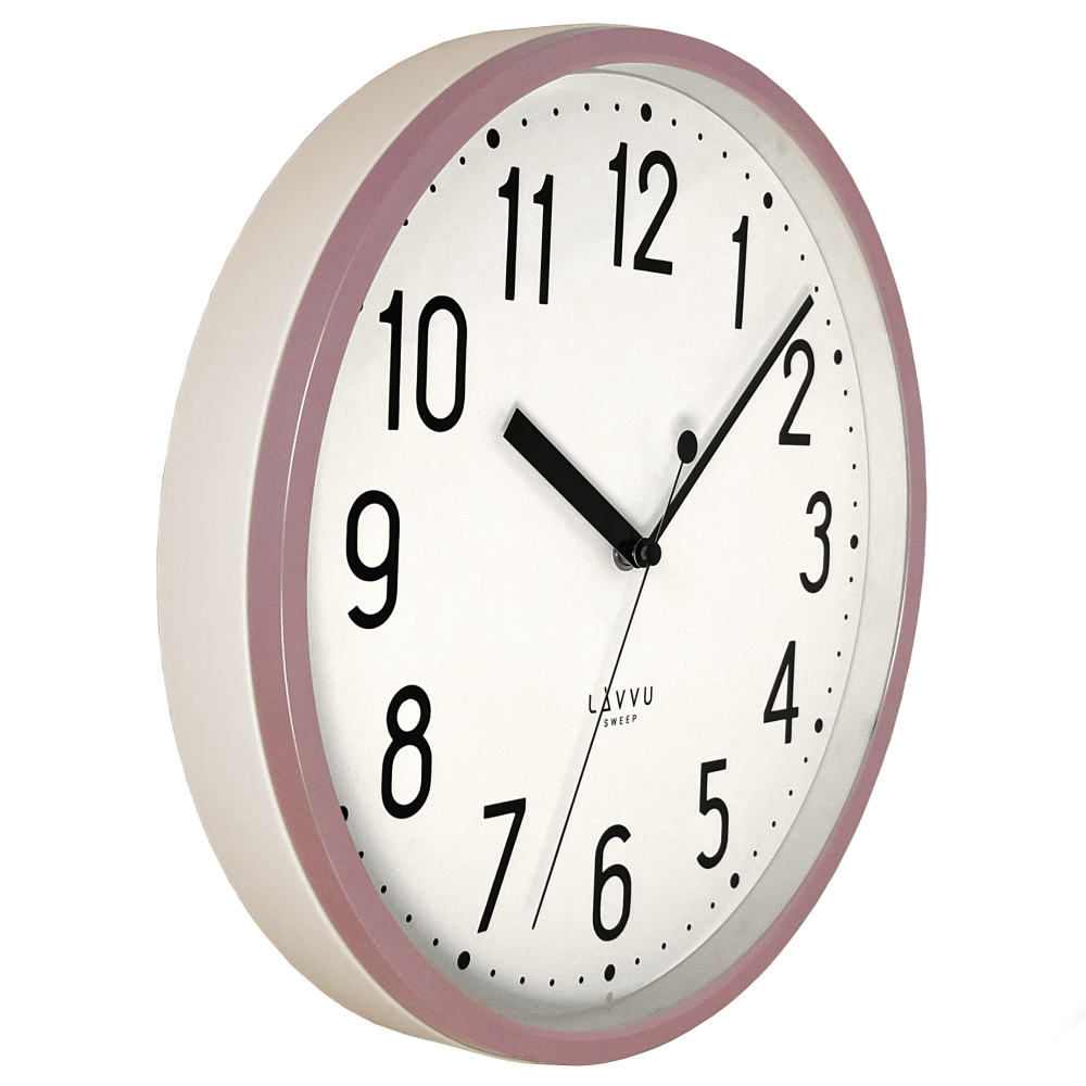 LAVVU Růžové hodiny PASTELS SWEEP - 3 ROKY ZÁRUKA ⌀29,5cm LCS3003