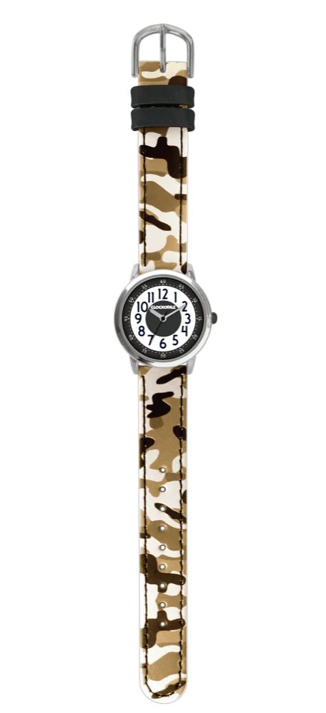 CLOCKODILE Svítící hnědé náramkové chlapecké dětské hodinky ARMY s maskáčovým vzorem CWB0035 