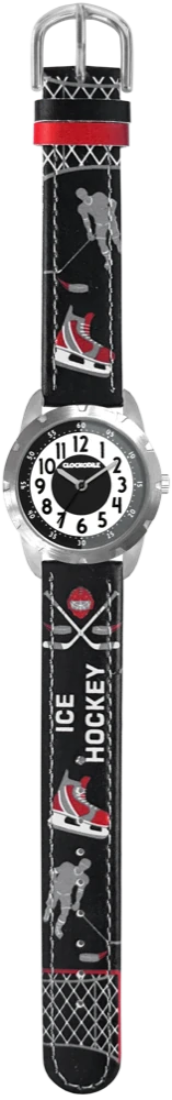 CLOCKODILE Dětské svítící černé chlapecké hodinky HOKEJ CWB0110