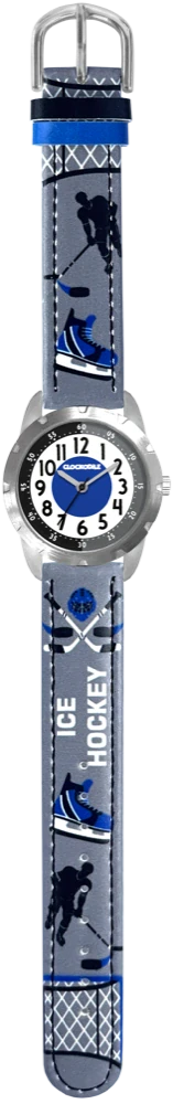 CLOCKODILE Dětské svítící šedé chlapecké hodinky HOKEJ  CWB0112