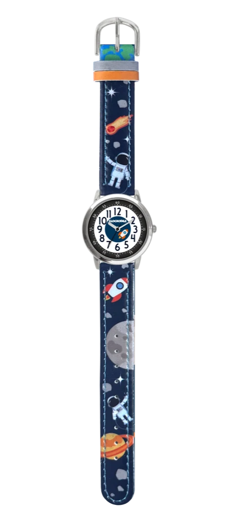 CLOCKODILE Svítící tmavě dětské modré chlapecké VESMÍR CWB0130