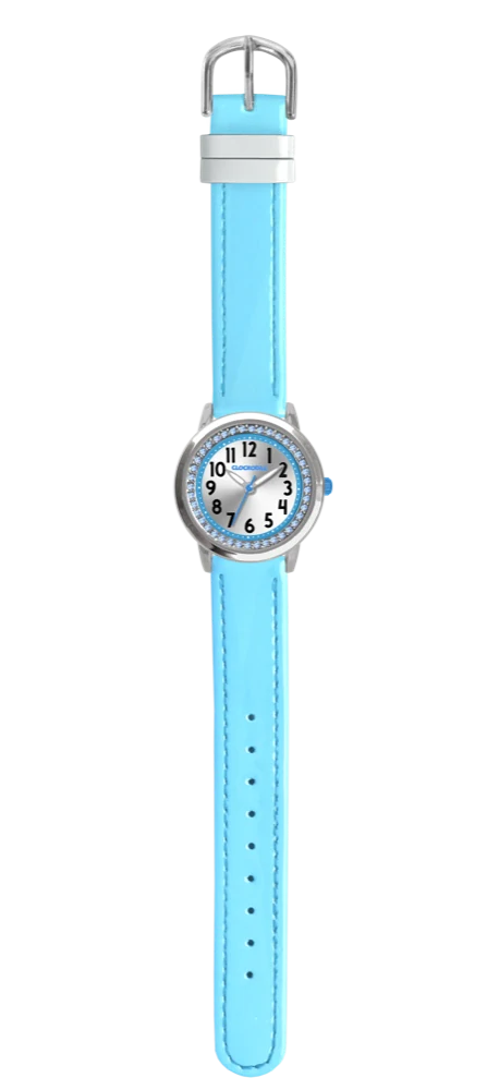 CLOCKODILE Náramkové tyrkysové dívčí dětské hodinky s kamínky CWG5230
