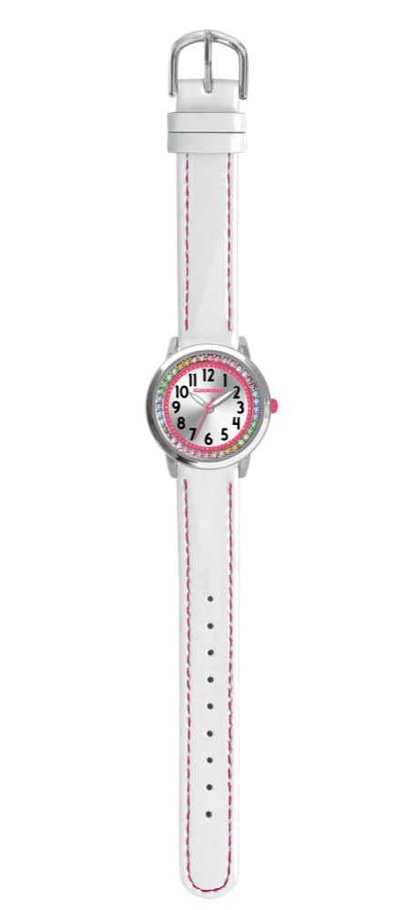 CLOCKODILE Náramkové bílé dívčí dětské hodinky s kamínky CWG5232