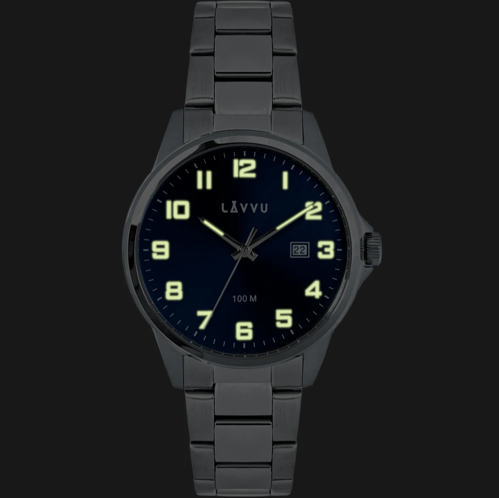LAVVU Náramkové stylové pánské hodinky HAMRE Blue 100M LWM0280