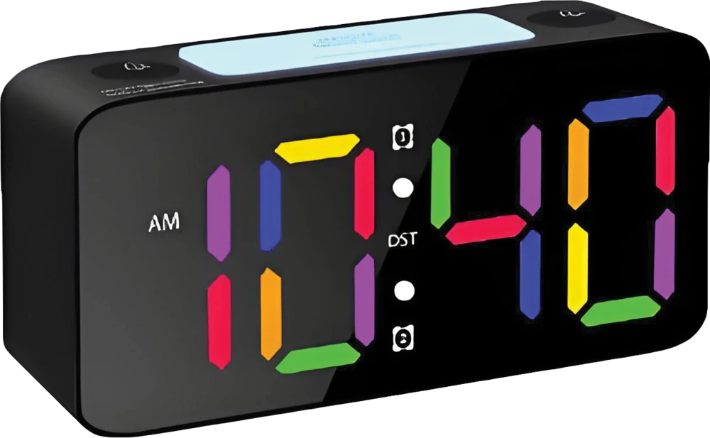 JVD Digitální svítící barevný budík JVD SB2020.2 s nastavitelnými barvami číslic