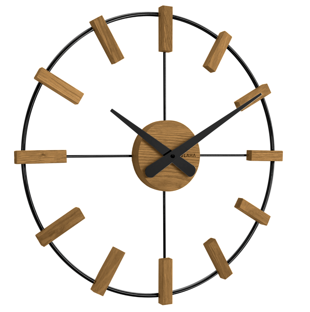 VLAHA Dřevěné černé hodiny VLAHA STUDIO vyrobené v Čechách VCT1062