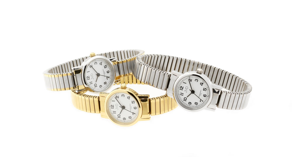 JVD Dámské čitelné elegantní zlacené náramkové hodinky JVD steel J4010.5