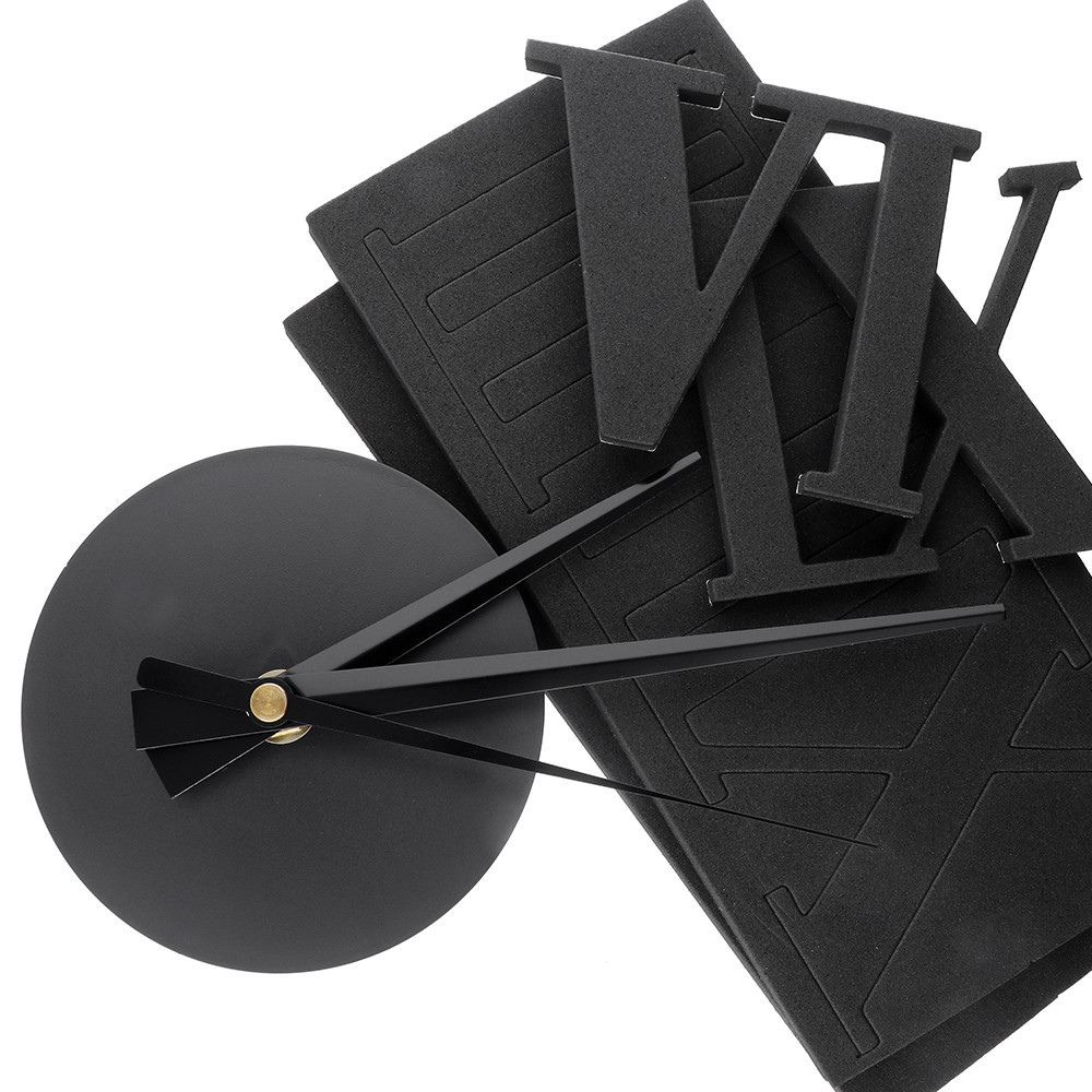 MPM Černé nalepovací nástěnné hodiny s římskými číslicemi  MPM E01.3511