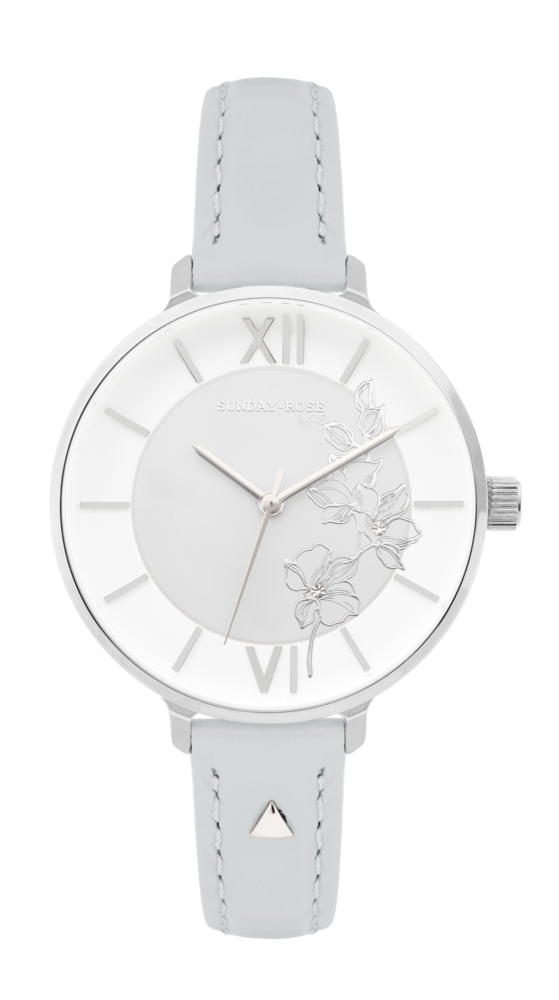 SUNDAY ROSE Dámské luxusní designové hodinky SUNDAY ROSE Fashion Orchid Leather SUN-F10