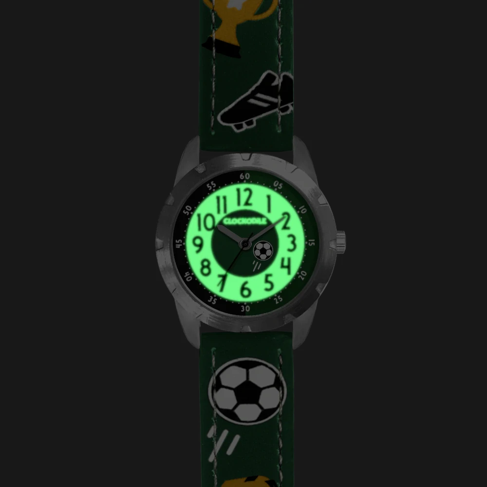 CLOCKODILE Svítící zelené chlapecké hodinky FOTBAL zelené CWB0071 