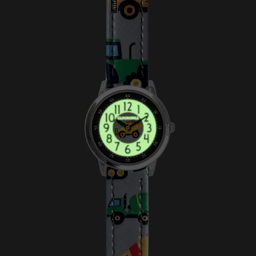 CLOCKODILE Náramkové svítící šedé chlapecké dětské hodinky BAGRY CWB0091 