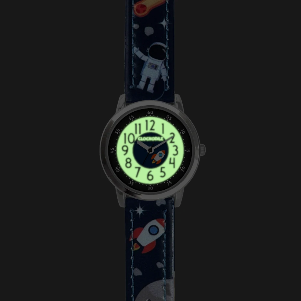 CLOCKODILE Svítící tmavě dětské modré chlapecké VESMÍR CWB0130