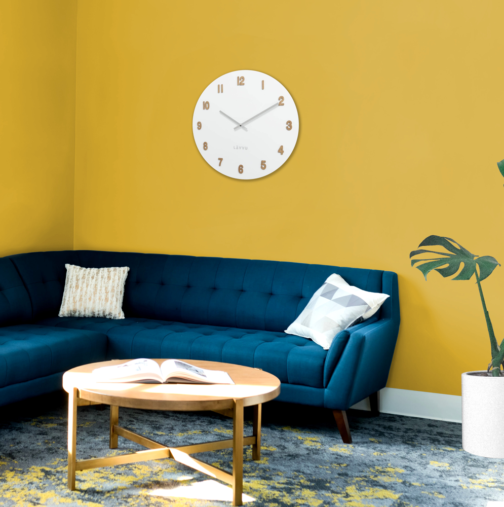 Velké bílé dřevěné hodiny LAVVU WHITE LCT4070