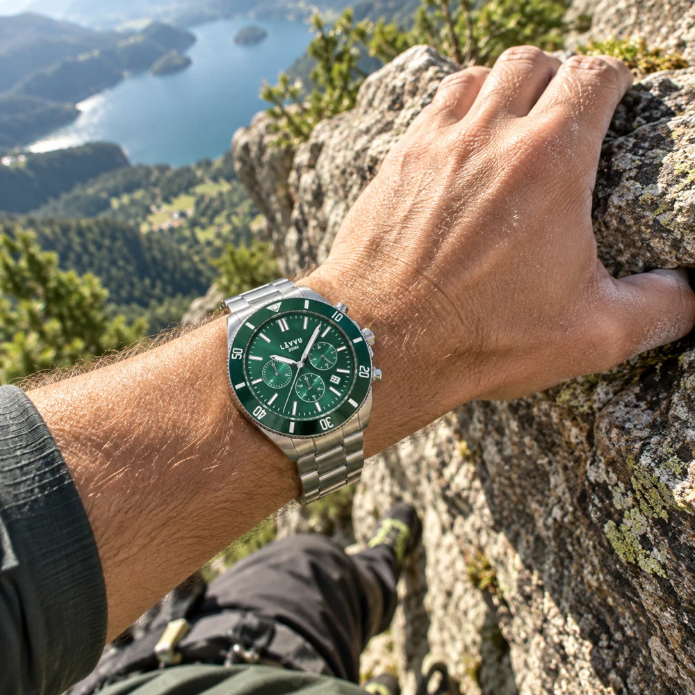 LAVVU Pánské hodinky Chronograph BRENNING s vodotěsností 200M LWM0342