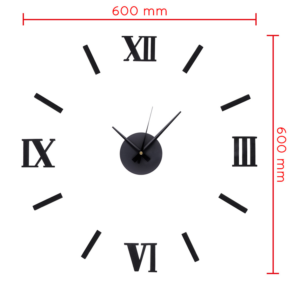 MPM Černé nalepovací nástěnné hodiny s římskými číslicemi  MPM E01.3511