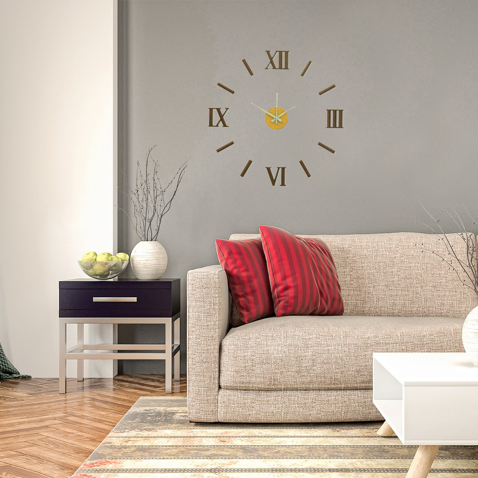 MPM Hnědé nalepovací hodiny E01.3772.50