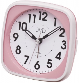 Moderní růžový analogový budík JVD sweep SRP838.4