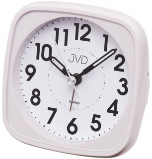 Bílý moderní analogový budík JVD sweep SRP838.5