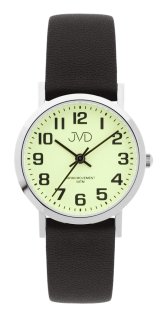 JVD Dámské módní ocelové hodinky na černém řemínku JVD J4012.10