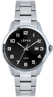 LAVVU Stylové náramkové pánské hodinky HAMRE Black 100M LWM0281