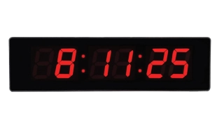 JVD Digitální černé nástěnné hodiny s LED podsvícením červené číslice JVD DH4813.1