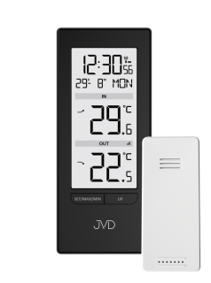 JVD Černý digitální čitelný bezdrátový teploměr JVD T3348.1 