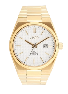 JVD Pánské vodotěsné ocelové pozlacené hodinky JVD J1133.1 se safírovým sklem