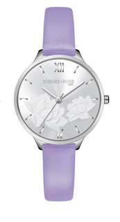 SUNDAY ROSE Dámské luxusní designové hodinky  SUNDAY ROSE Fashion Pastel Violet SUN-F14 