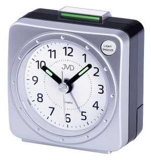 JVD Nejlevnější baterkový budík JVD quartz SR220.2 s osvětlením