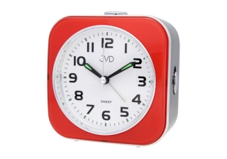 Netikající absolutně tichý analogový retro červený budík JVD SRP801.3