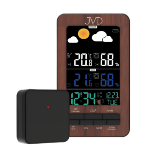 JVD Digitální rádiem řízená meteorologická stanice JVD RB6687.2 v imitaci dřeva