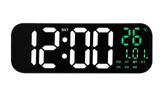 JVD Digitální černé nástěnné hodiny s LED bílými číslicemi JVD DH9016.3