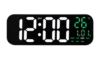 JVD Digitální černé nástěnné hodiny s LED bílými číslicemi JVD DH9016.4